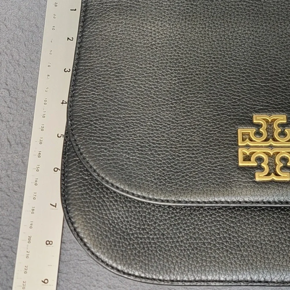 EUC Tory Burch Britten Black Leather Crossbody Shoulder Bag - Picture 7 of 8